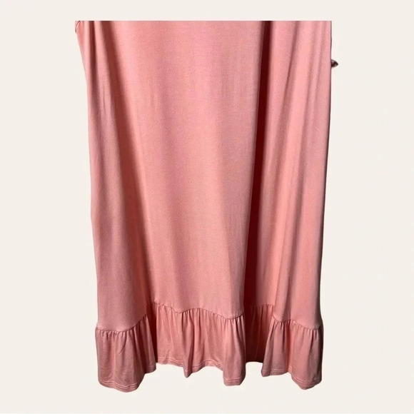 0407W. BE STAGE KNEE LENGTH DRESS PEACH IN COLOR WITH LACE SIZE LARGE - Picture 4 of 9